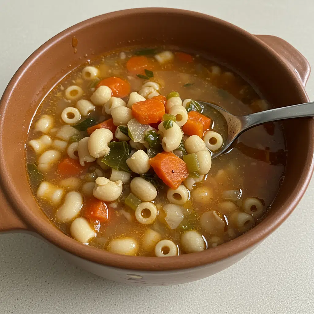 Cozy Minestrone Soup 6 Bowl of classic minestrone soup with vegetables, beans, and pasta