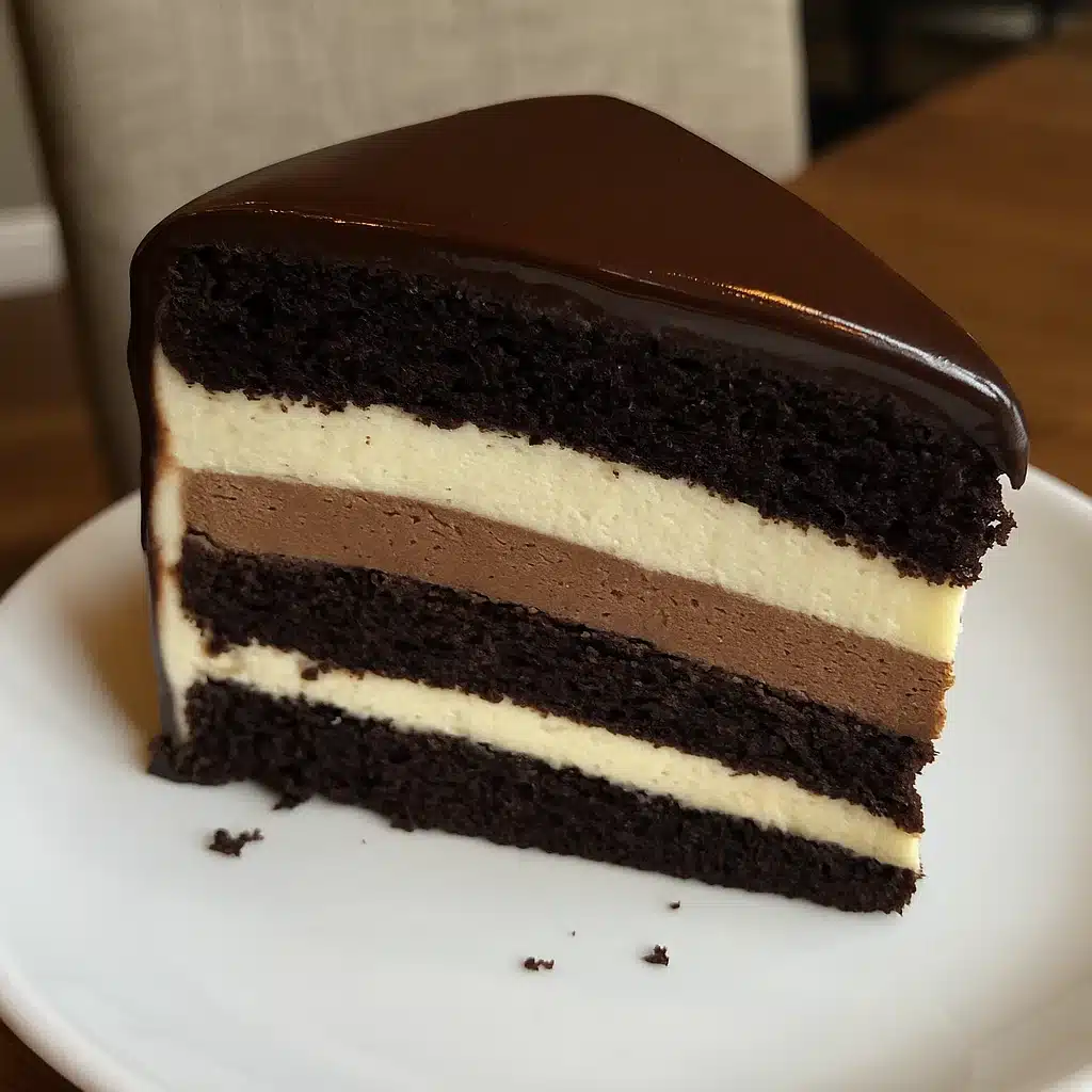 Home Page 6 Elegant chocolate tuxedo cake with dark and white chocolate layers