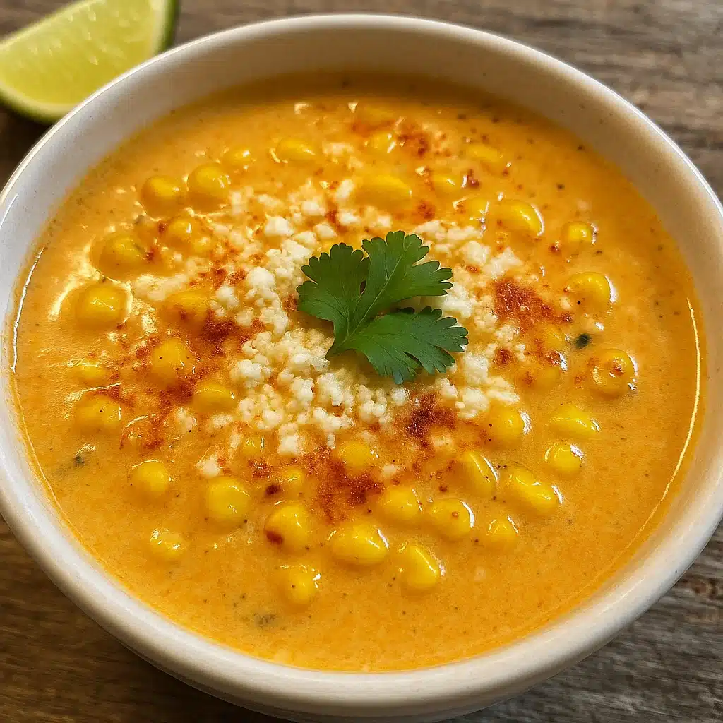 Mexican Street Corn Soup 4 Creamy Mexican street corn soup topped with cotija cheese and cilantro